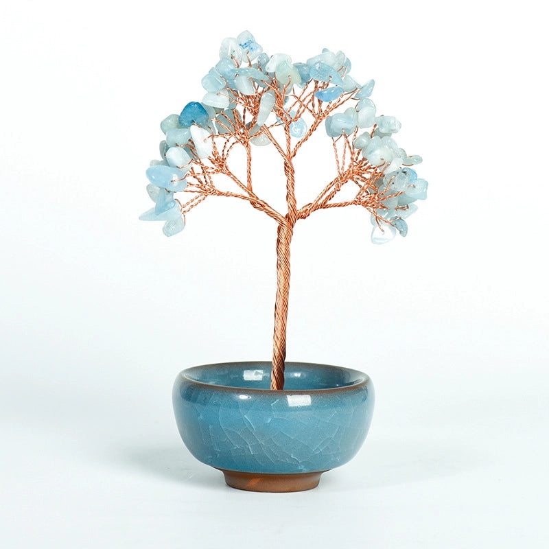 Minimalist Tree with Crystal Gravel Copper Ornament | Home Decor