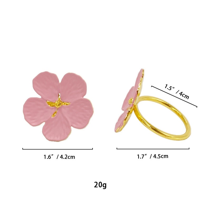 White Floral Napkin Rings Set | Home & Kitchen Tableware