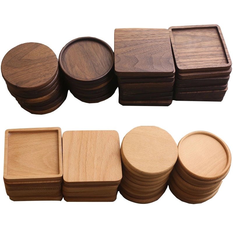 Engraved Wooden Tea Coaster Set Japanese Style Heat Insulation Mat Durable Cup Holder | Home & Kitchen > Drinkware Accessories