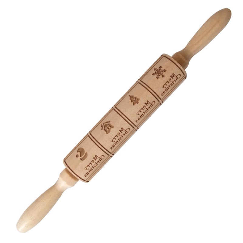 Christmas Elk Cartoon Rolling Pin Ethnic Style Theaceae Muhe | Kitchen Utensils & Baking Tools