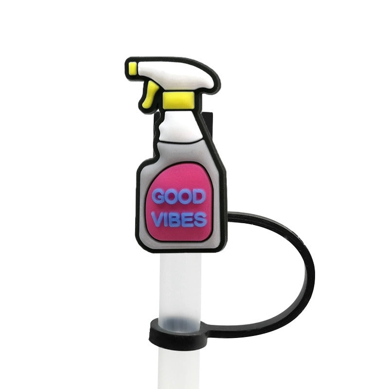 10 Pieces Multicolor PVC Straw Decorative Caps for Casual Vacation Style|Accessories