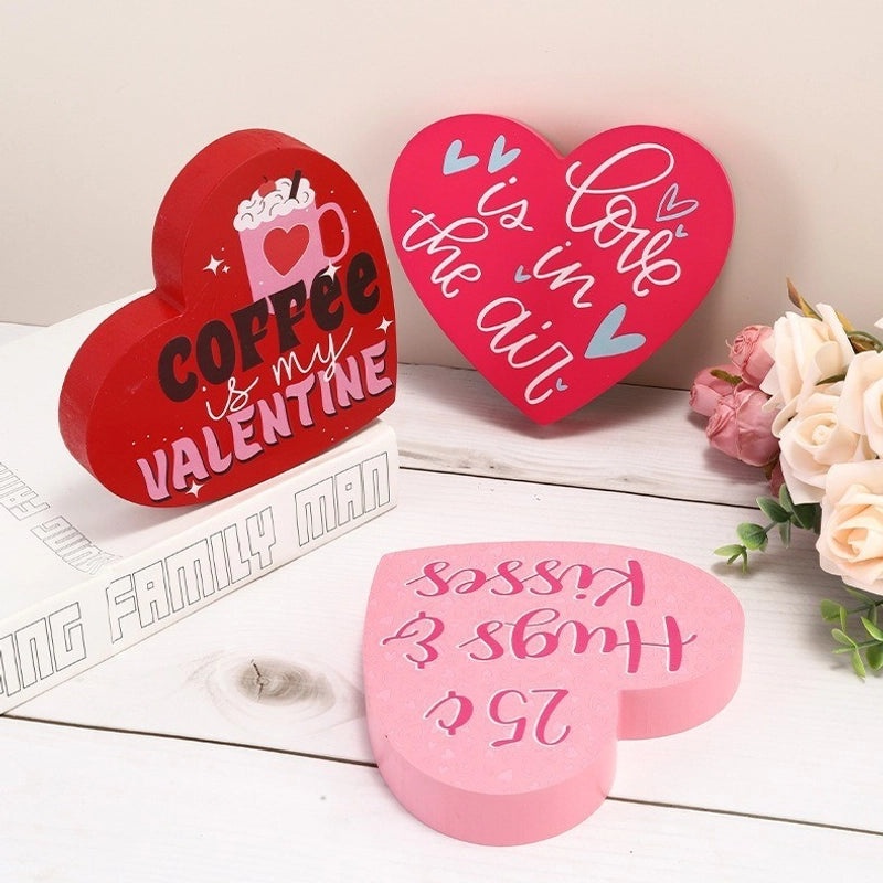 Romantic Heart-Shaped Wooden Ornament for Valentine’s Day | Home Decor & Gifts