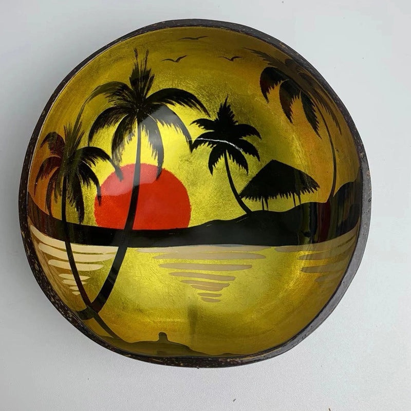 Natural Coconut Shell Charcoal Tableware Plate | Eco-Friendly Dining Accessories