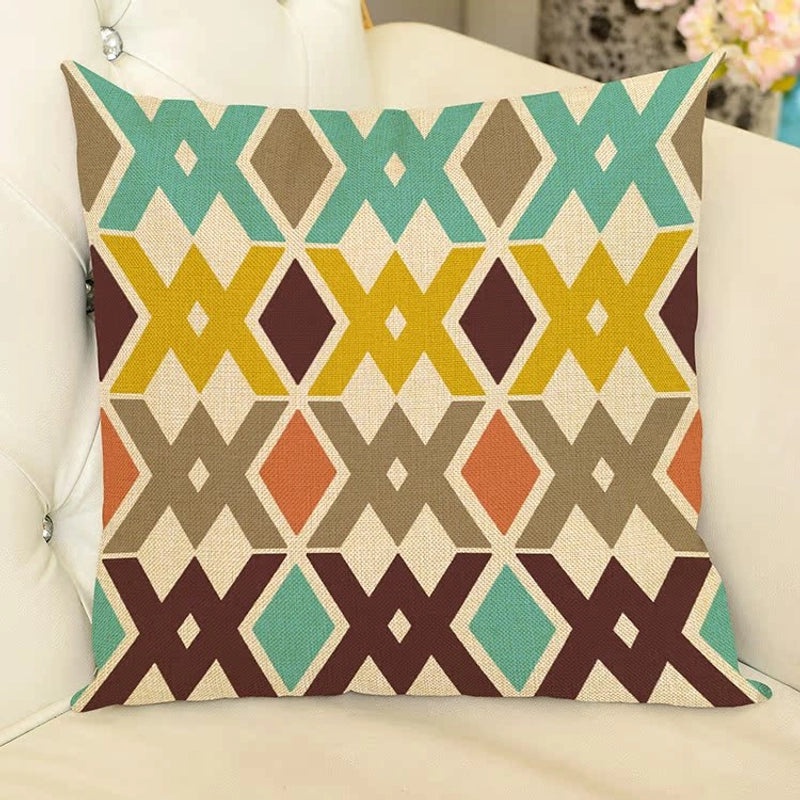 Bohemian Geometric Printed Polyester Pillow Covers for Couch and Sofa Decor|Home Decor & Pillows