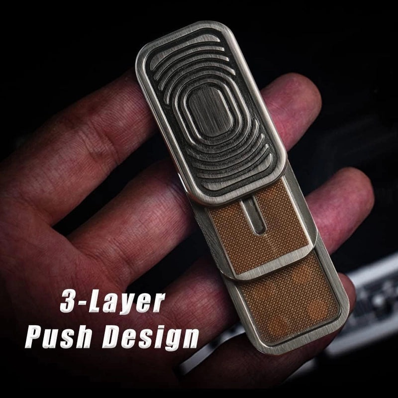 Magnetic Metal Fingertip Gyro Decompression Toy EDC Push Card Three-layer Sound Wave Pop Coin|EDC Toys & Gadgets