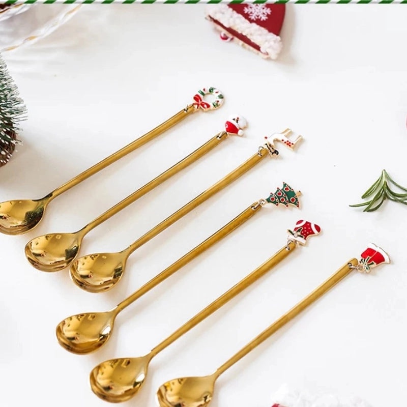 Christmas Stainless Steel Spoon Cute Solid Color 1 Piece | Kitchen & Dining Accessories