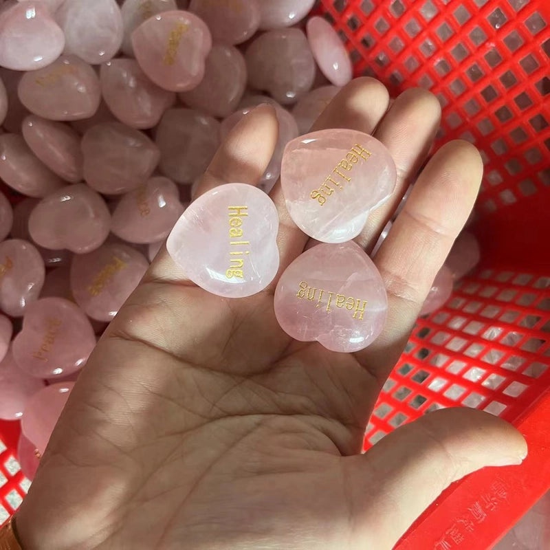 Minimalist Heart-Shaped Rose Quartz Crystal Decor | Home Decor