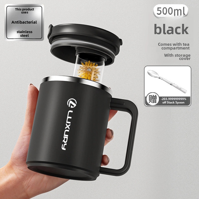 Stainless Steel Travel Mug With Lid And Spoon | Drinkware & Travel Cups