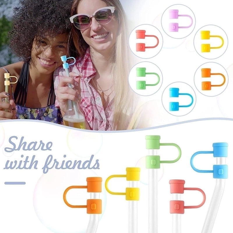 Silicone Straw Cap for Casual Use, Solid Color Decorative Cover | Drink Accessories