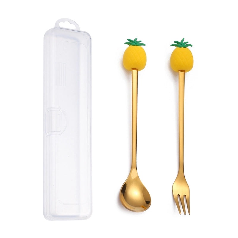 Festive Animal Santa Claus Stainless Steel Cutlery Set 2 Pieces|Kitchen & Dining Tableware