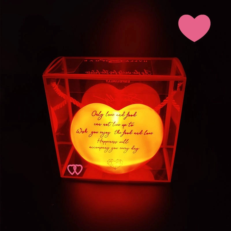 Romantic Heart-Shaped Nightlight for Girls | Valentine's Day Wedding Home Decor Gift | Creative Love Atmosphere Lamp | Holiday Present Light | Li