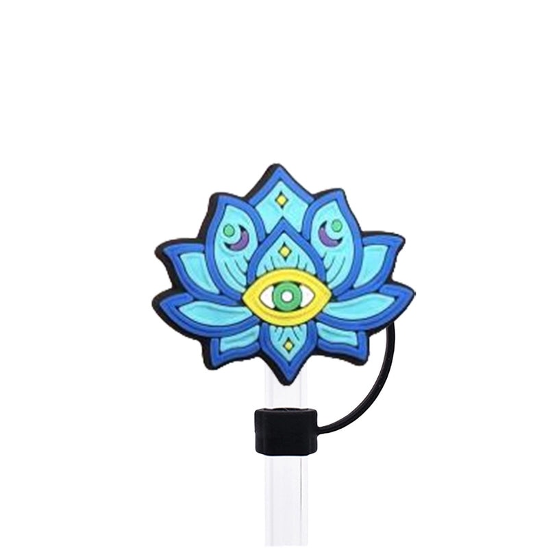 Devil's Eye Silica Gel Straw Cap Casual and Stylish Decorative Top 1 Piece|Drinkware Accessories