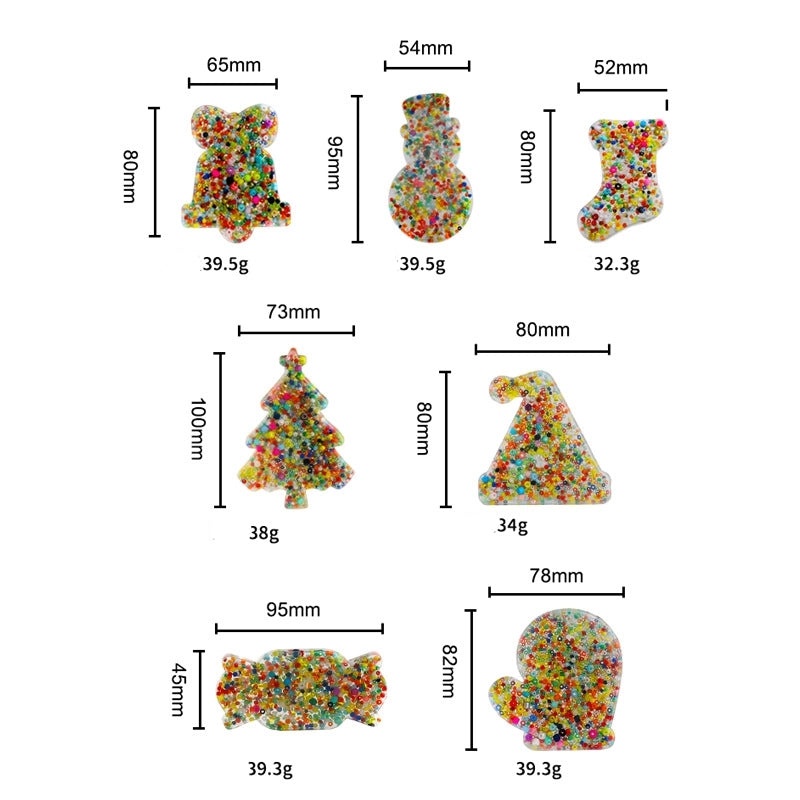 Christmas Silicone Decompression Toys Buckle Beads Stress Relief Fidget Toys|Stress Relief Toys