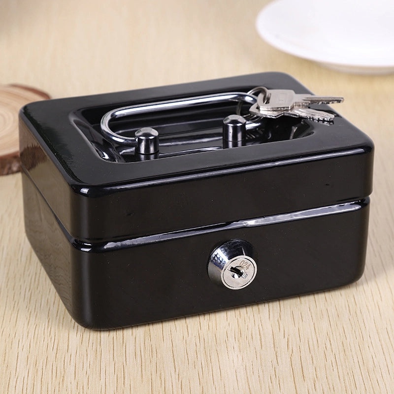 Mini Metal Cash Box with Key for Home and Car Storage | Home Storage & Organization