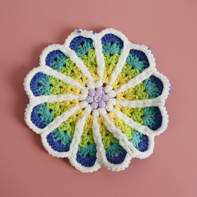 Handmade Gradient Wool Coaster, Round Crocheted Plate Mat | Home Decor & Kitchen Accessories