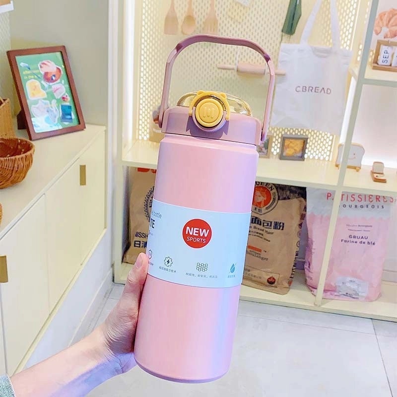 Casual Stainless Steel 304 Thermos Cup with Letter Design 201 Grade | Drinkware & Thermos Bottles