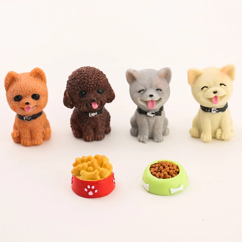 Colorful Puppy Micro Landscape Resin Figurine | Home & Garden Decorations