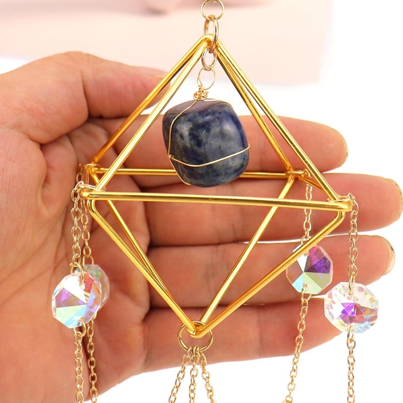 Geometric Agate Suncatcher Wall Hanging Minimalist Decor | Home Decor & Wall Art