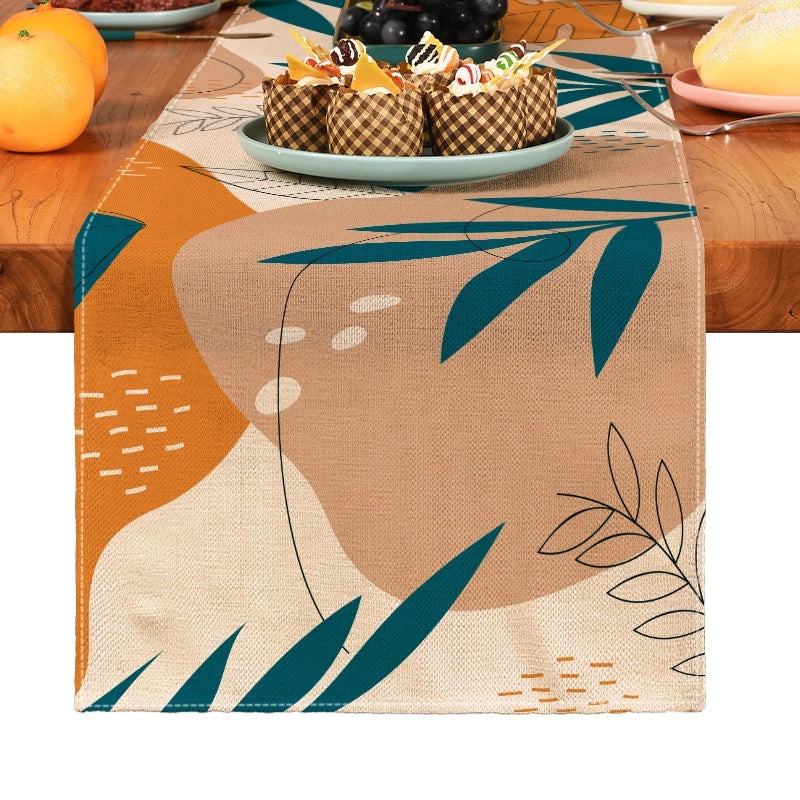 Stylish Vintage Leaf Pattern Linen Tablecloths for Home Decor|Home & Living Table Linens
