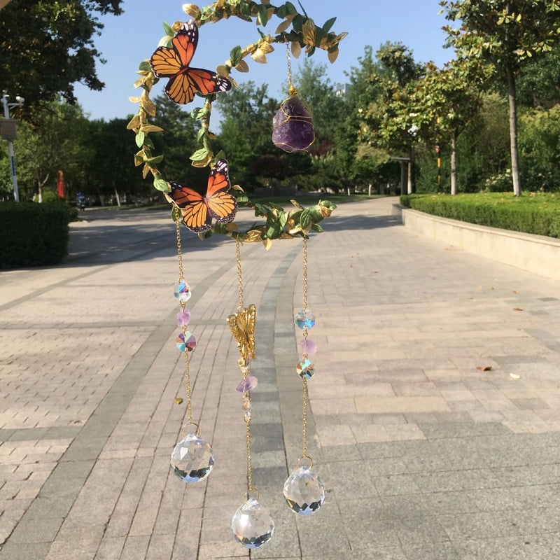 Moonlit Pastoral Crystal Wind Chime | Outdoor Decor