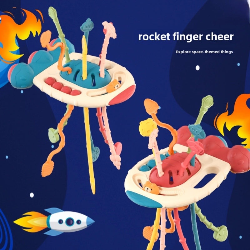 Baby Puzzle Early Learning Finger Flying Saucer Pull Rope Toy for Fine Motor Skill Development 3-6 Months|Baby Development Toys