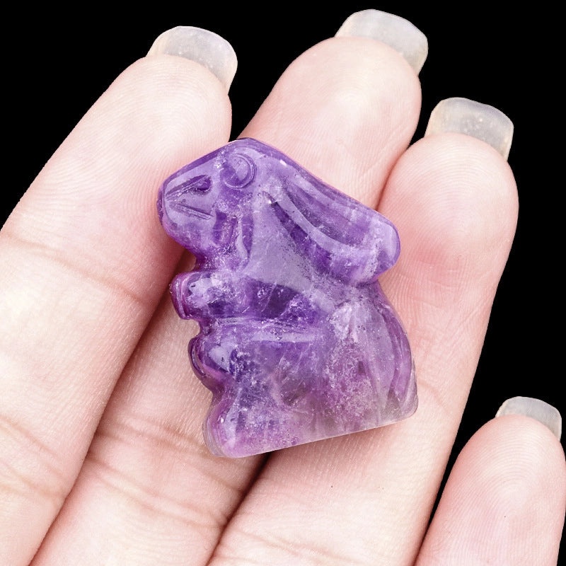Adorable Rabbit Shaped Natural Crystal Agate Ornament for Home Decor | Home Decor & Accessories