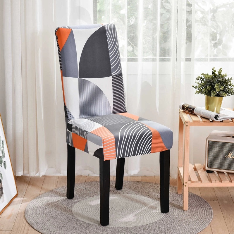 Minimalist Geometric Polyester Chair Cover for Casual Elegant Decor | Home Decor & Furniture Accessories