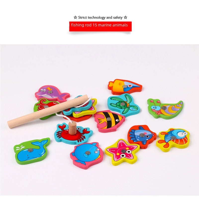 Magnetic Wooden Fishing Toy for Kids Educational Iron Box Game Boys Girls 1-3 Years Old Kindergarten|Educational Toys