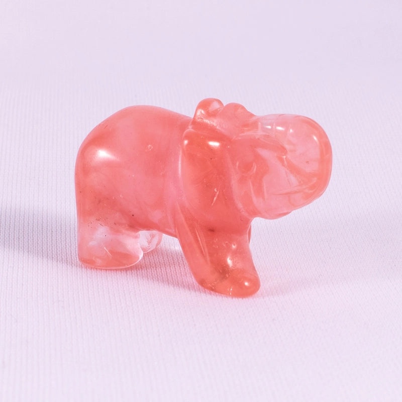 Elegant Minimalist Elephant Figurine with Tiger Eye Gemstone | Home Decor Ornaments