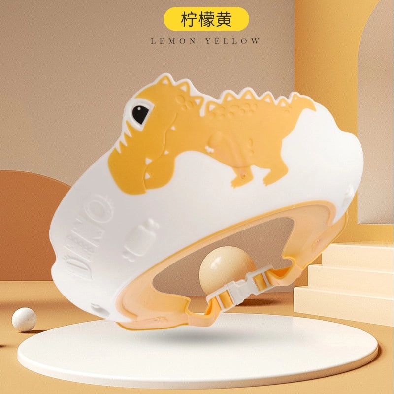 Kids Silicone Shampoo Cap Waterproof Baby Shower Hat with Cartoon Design Ear and Eye Protection|Baby Bath Accessories