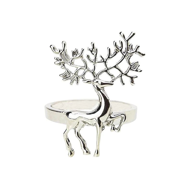 Christmas Cartoon Santa Claus Alloy Napkin Ring Casual Elegant Holiday Table Decor | Holiday Tableware