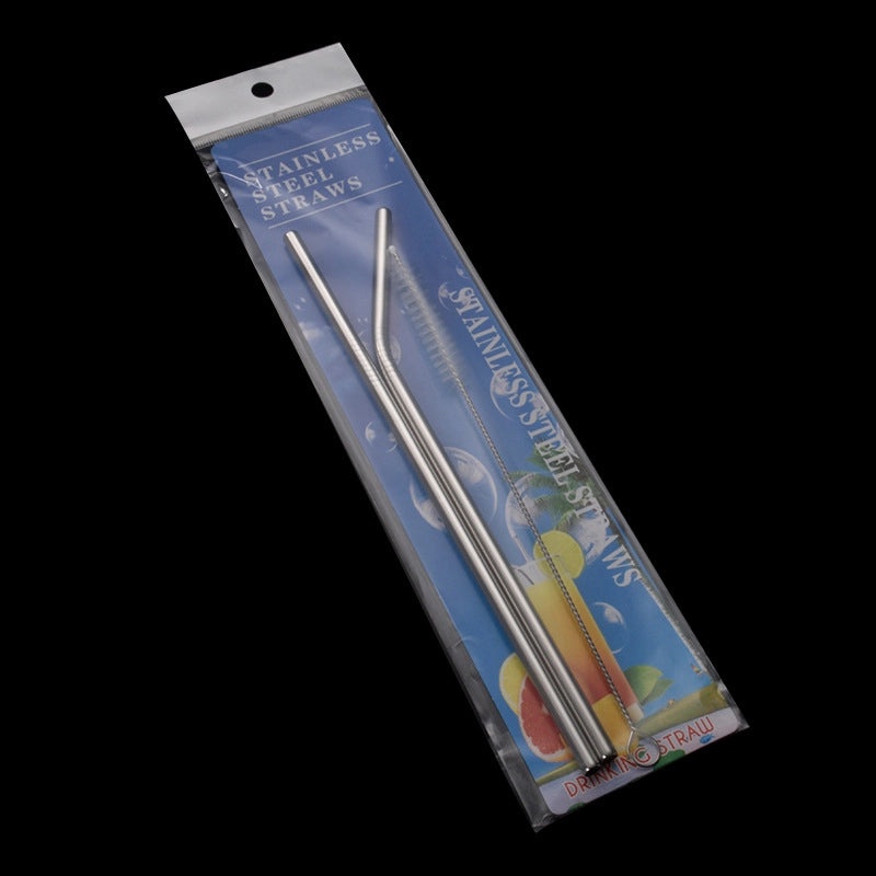 Stainless Steel Reusable Straw Set with Colorful Paper Card, Straight and Curved for Coffee, Milk Tea, Beverage | Drinkware & Bar Accessories
