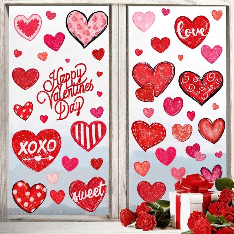 Valentine's Day Heart XOXO PVC Wall Decal Cute Love Home Decoration|Home Decor Wall Stickers