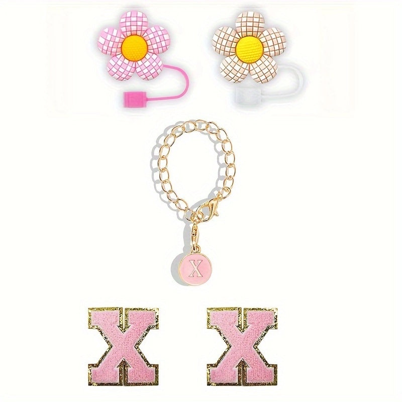 Embroidered Floral Letter Straw Cap for Casual Elegant Style|Fashion Accessories Hats & Caps