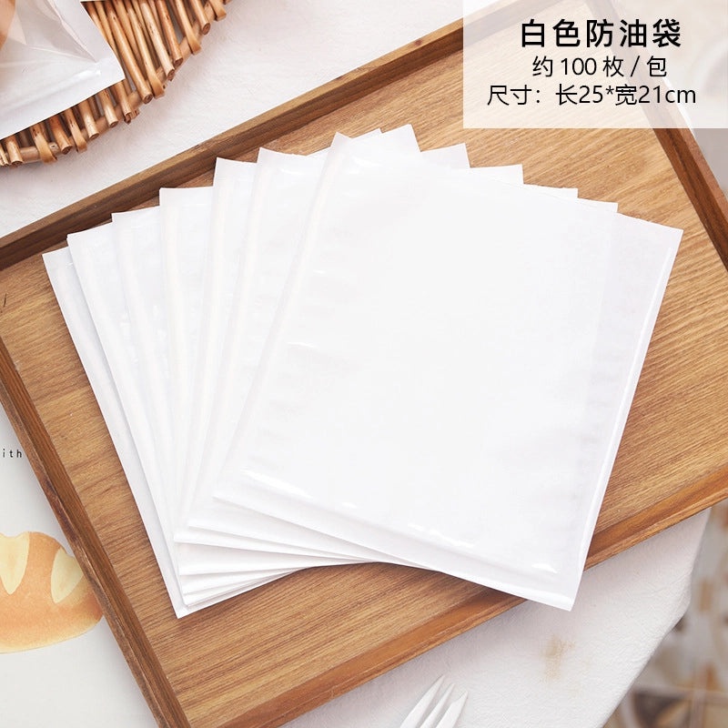 Disposable Sealed Bread Bags for Baking Food Packaging Oil-proof Paper Toast Sandwich Donut Cookie Bags|Kitchen Storage Bags