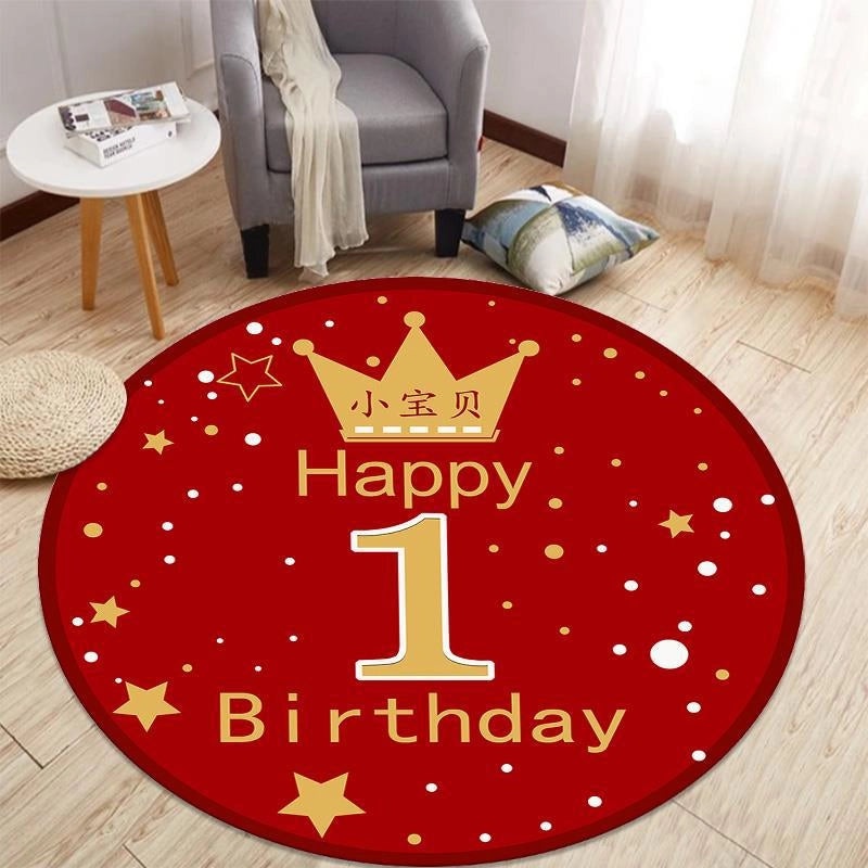 Round Red Carpet for Kids Room Living Room Bedroom Floor Mat Machine Washable Balcony Hotel Use|Home Decor Rugs & Mats