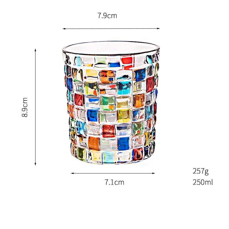 Hand Painted Colorful Vase and Woven Pattern Fruit Plate with Lid, Candy Jar, Painted Glass Juice and Whiskey Wine Glass|Home Decor & Drinkware