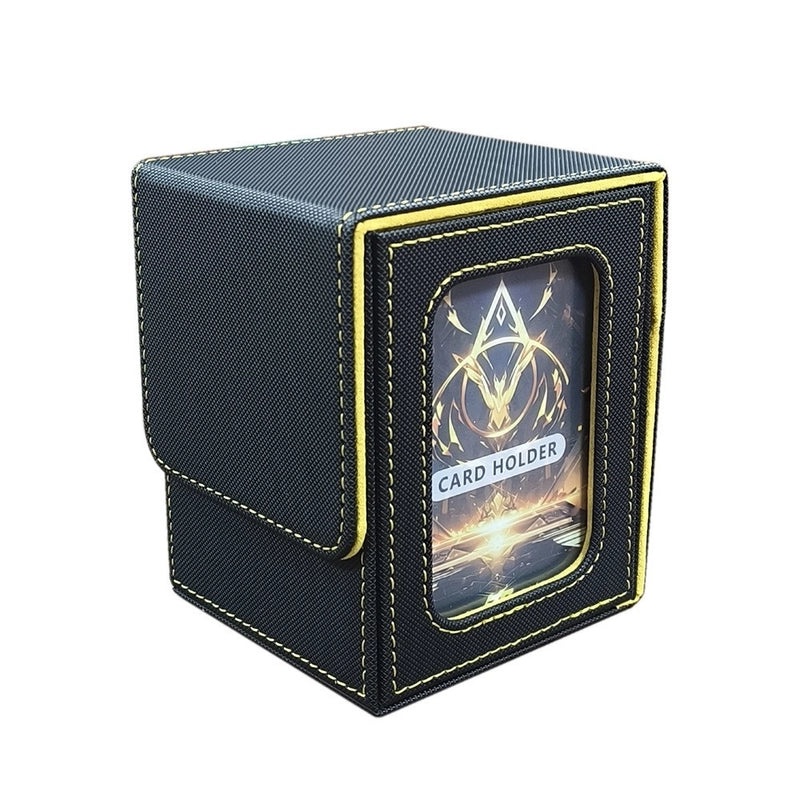 PU Leather Card Storage Box with Window Design for Board Games | Board Game Accessories