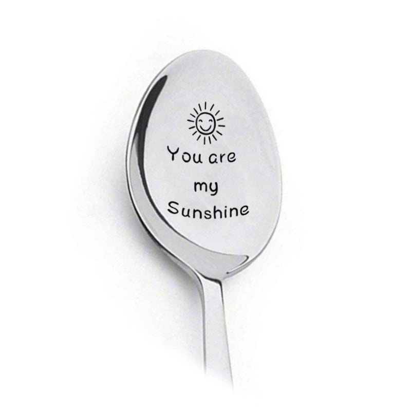 Trendy Engraved Stainless Steel Spoon|Kitchen Utensils & Dining Accessories