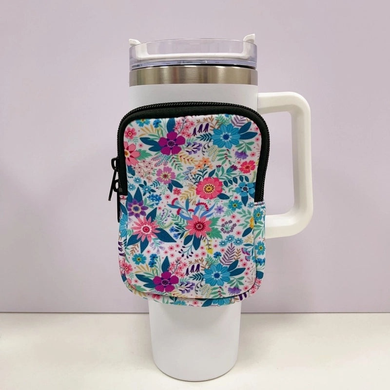 Neoprene 40oz Ice Bully Cup Cover with Coin Purse, Non-slip Elastic Thermos Protector | Drinkware Accessories