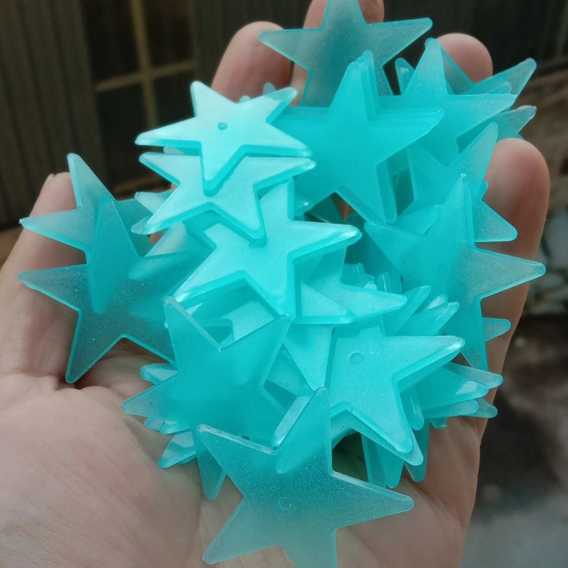 3-8cm Glow in the Dark Star and Moon Wall Stickers for Kids' Rooms, Fluorescent 3D Decorative Decals|Home Decor & Wall Art