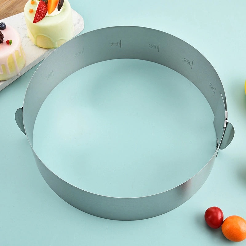 Adjustable Stainless Steel Round Retractable Cake Ring for Mousse and Tiramisu | Baking Tools & Cake Molds