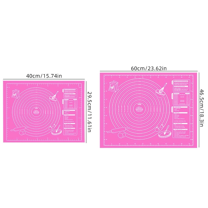 Extra Large Silicone Baking Mat 45x60cm Thickened Kneading Pad with Measurement Scale | Kitchen Tools & Gadgets