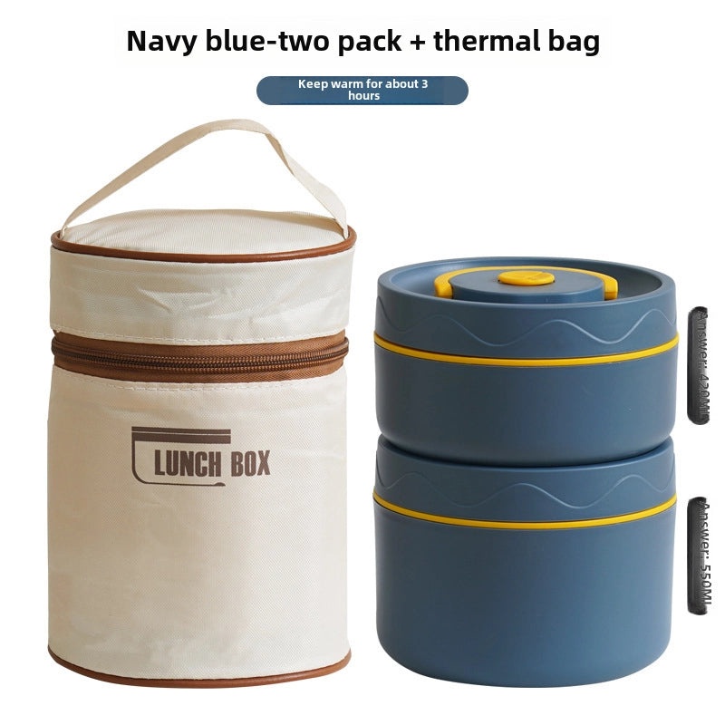 304 Stainless Steel Double-layer Insulated Lunch Box with Lid Portable Sealed Multi-compartment Food Container|Lunch Boxes & Containers