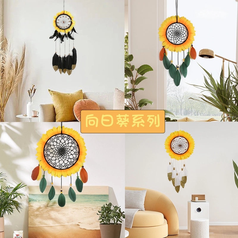 Sunflower Dreamcatcher Wall Hanging Iron Art for Casual Pastoral Decor|Home Decor