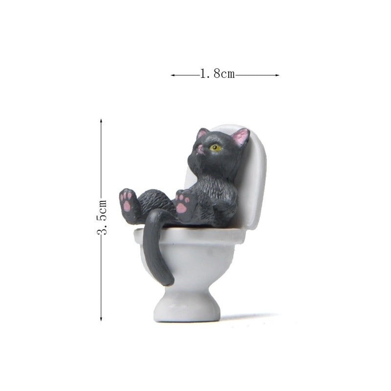 Cute Cartoon Cat Plastic Decoration 1 Piece | Home Decor & Accessories