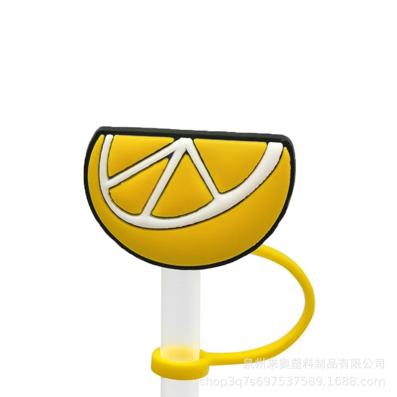 Cute Fruit Plant Silicone Straw Cap Dust Cover Personalized PVC Drink Straw Sleeve|Drinkware Accessories