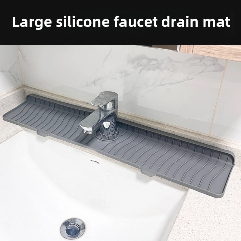 食品级硅胶排水垫|厨房浴室水龙头防溅洗碗槽长款可折叠垫|厨房用品