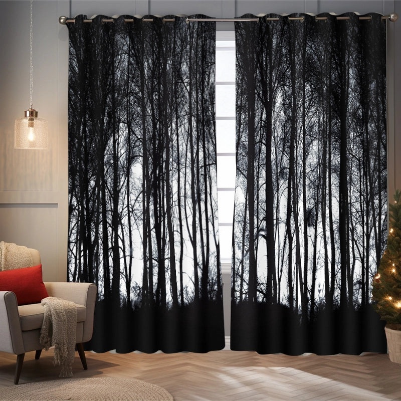 High Precision Full Shading Tree Landscape Curtain for Living Room and Bedroom | Home Decor Curtains