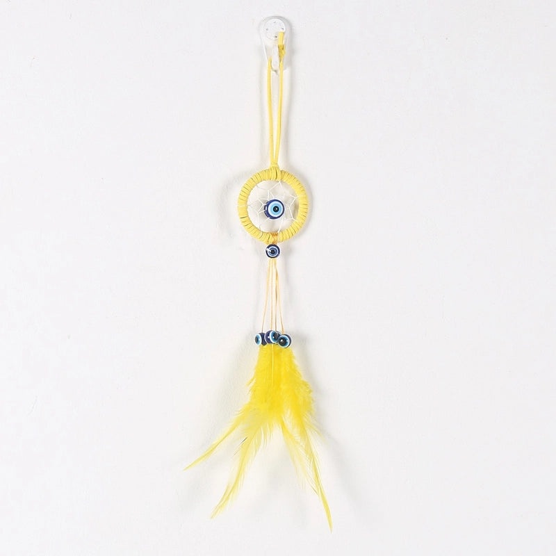Bohemian Dream Catcher Keychain with Feather and Evil Eye Charm|Accessories & Keychains
